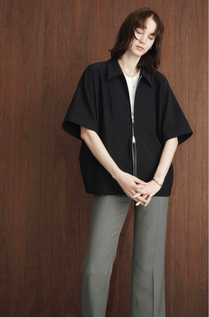 最終値下げCLANE RIB STRIPE ZIP SHIRT！ - メルカリ