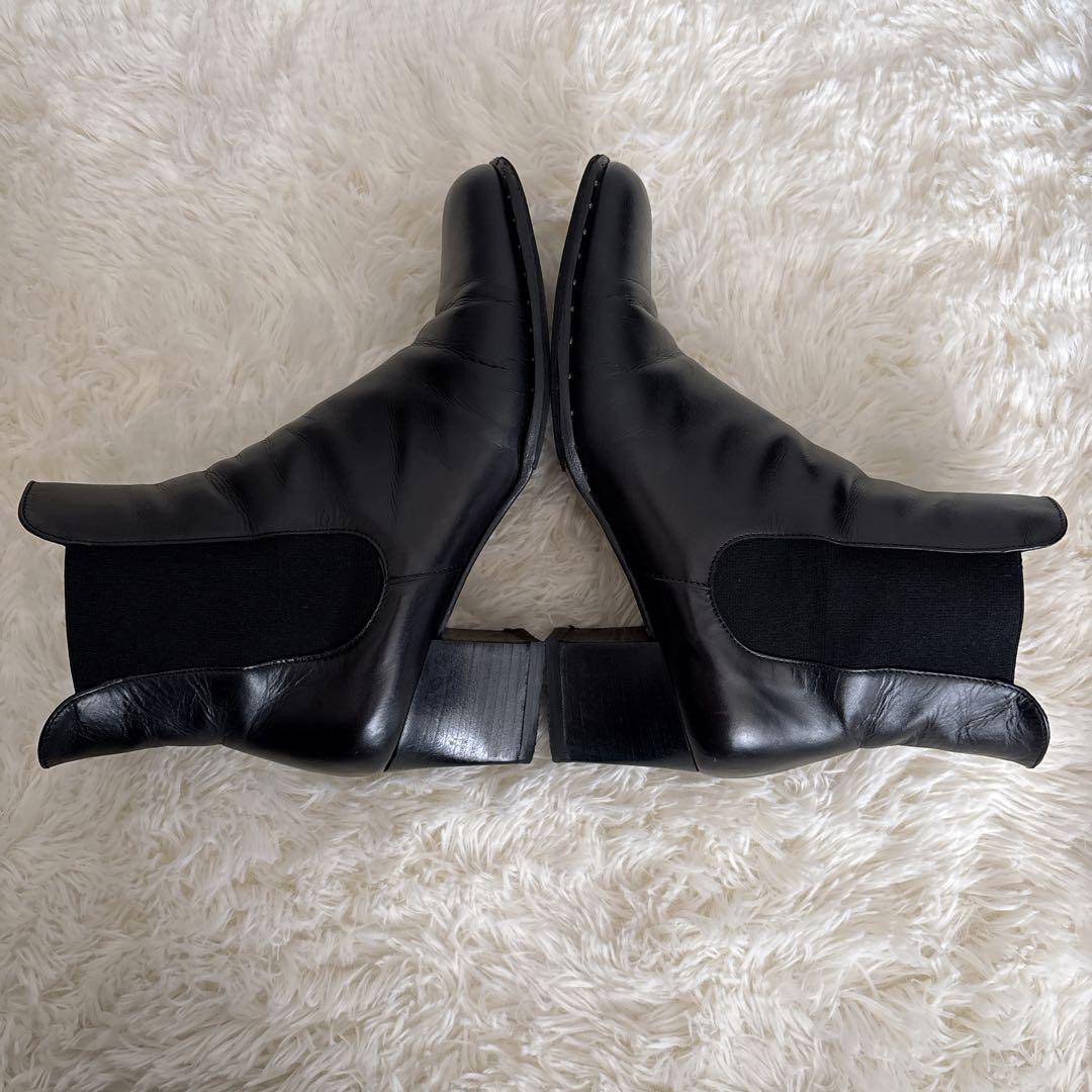 サルヴァトーレ フェラガモ サイドゴアブーツ 黒 レザー 24〜24.5cm