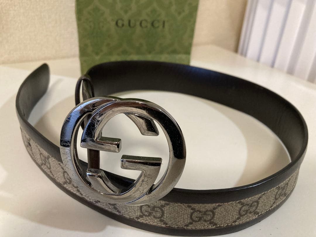 GUCCI GGロゴバックル ベルト GUCCI（グッチ） インターロッキングG バックルベルト クロコダイル 黒