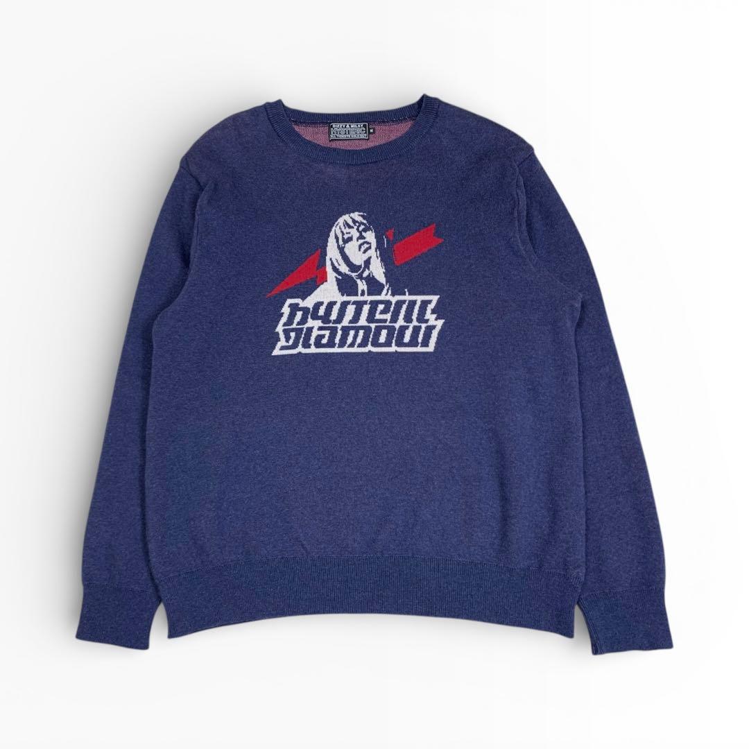 HYSTERIC GLAMOUR ヒスガール　コットンニットセーター　M ヒステリックグラマー ニット コットン ヒスガール アーチロゴ 初期