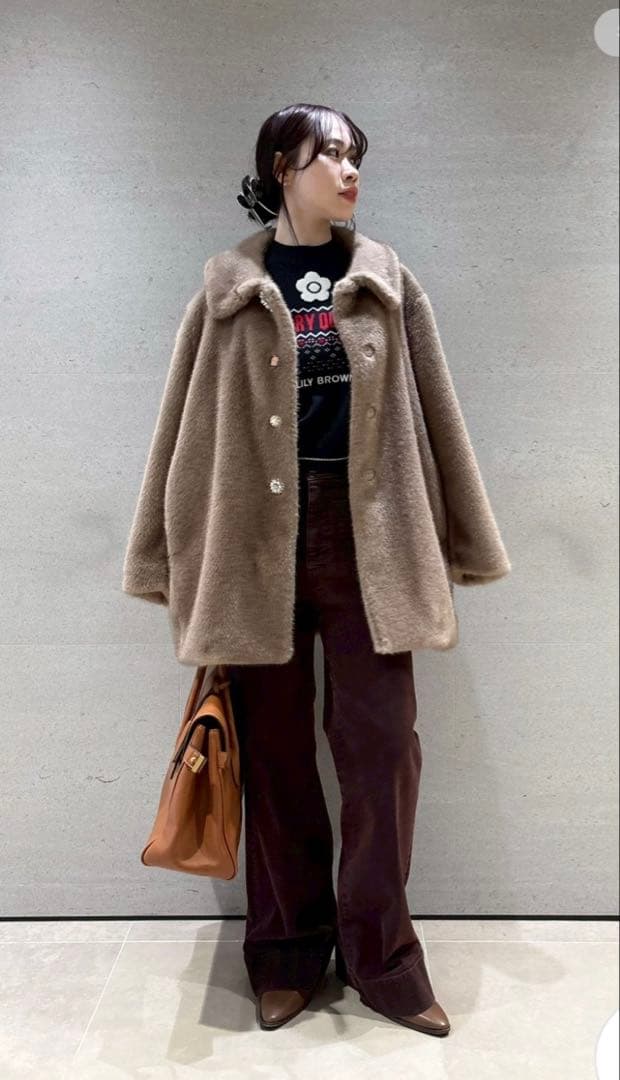 LILY BROWN×MARY QUANT】デイジービジュー釦ファーコート - メルカリ