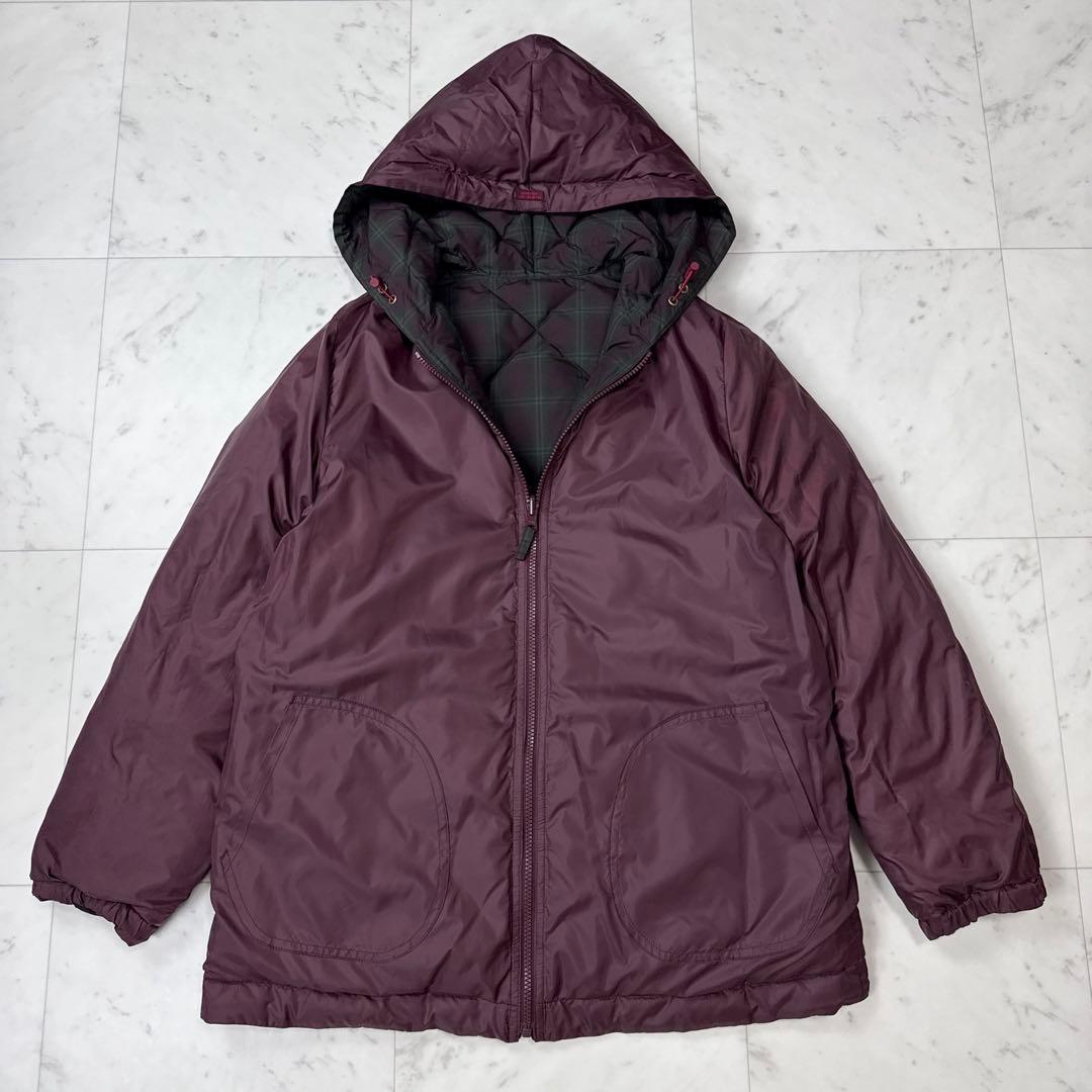 美品 マドモアゼルノンノン リバーシブルダウンジャケット チェック L