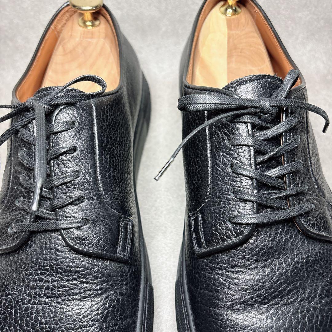 未使用級 ユナイテッドアローズ 厚底ドレスシューズ シボ革 レザー