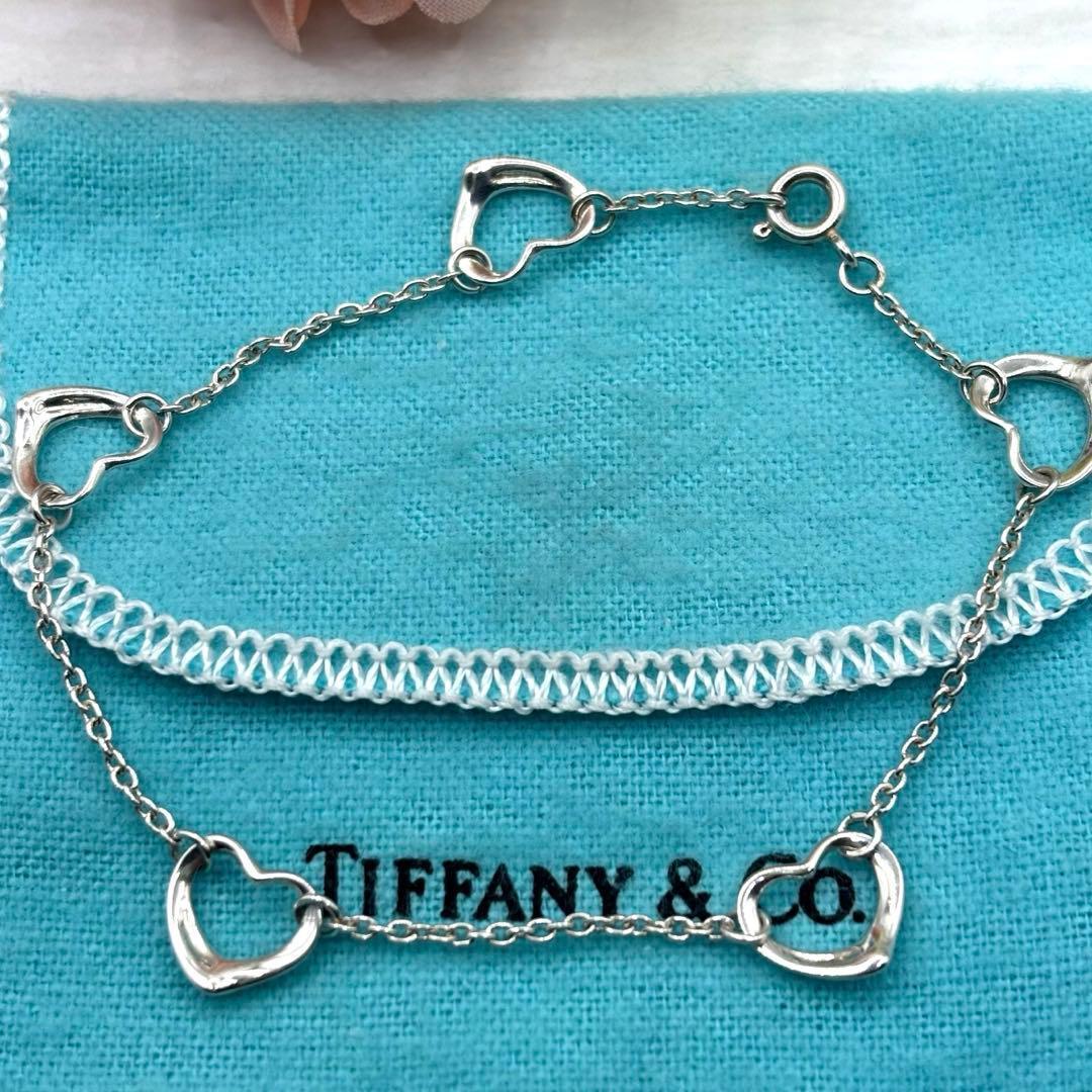 TIFFANY&Co.【鑑定済美品】オープンハート5P ブレスレット 925 - メルカリ