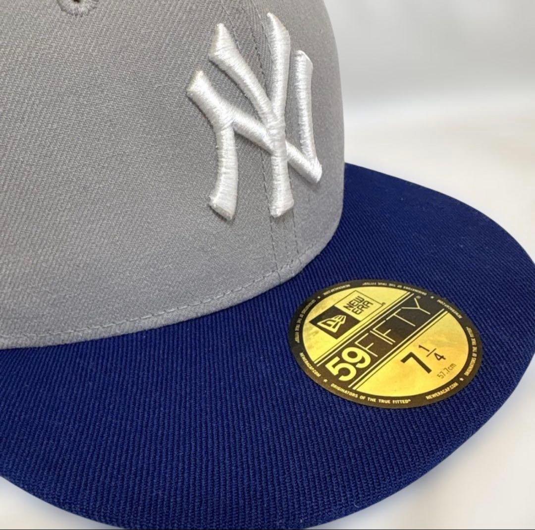 NEWERA 59FIFTY ニューヨーク・ヤンキース 7 1/4グレー×ブルー - メルカリ