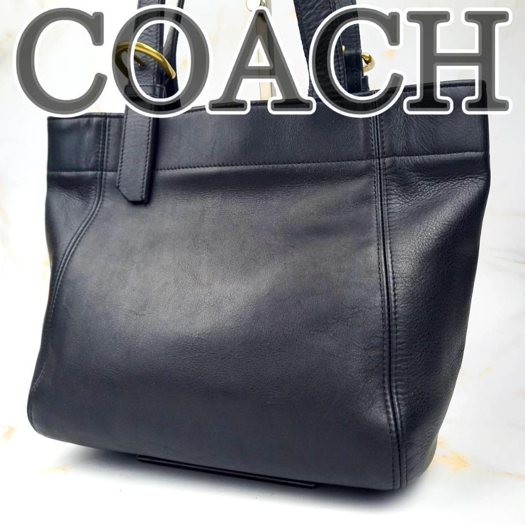 ✨良品✨ COACH オールドコーチ トートバッグ レザー ブラック 肩掛け OLD COACH オールド コーチ 黒 レザー トート バッグ - Chago Chago