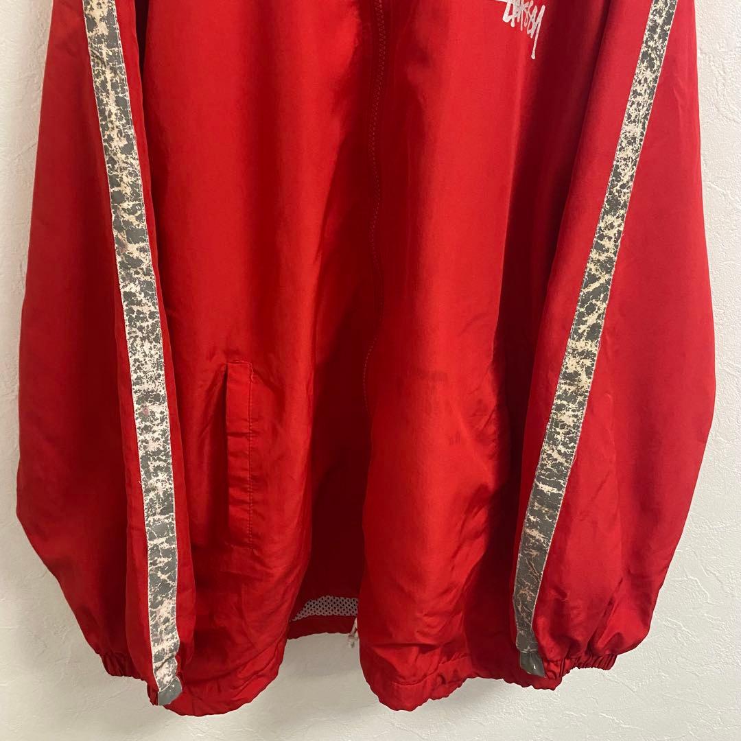 OLD STUSSY ナイロンジャケット レッド L 90s 紺タグ - メルカリ