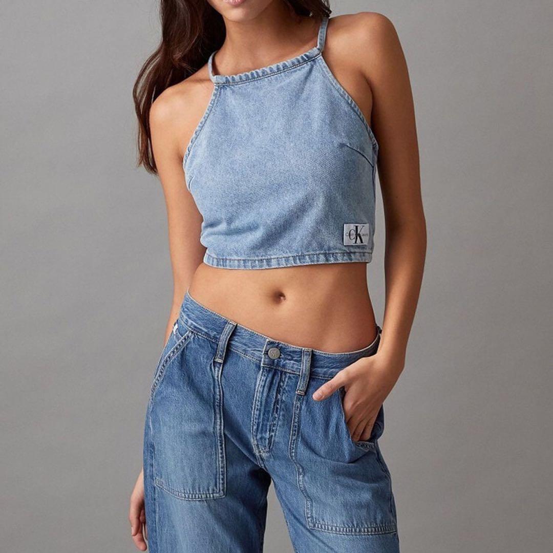 CKJ バックレスデニムタンクトップ ユニクロ公式 | タンクトップ