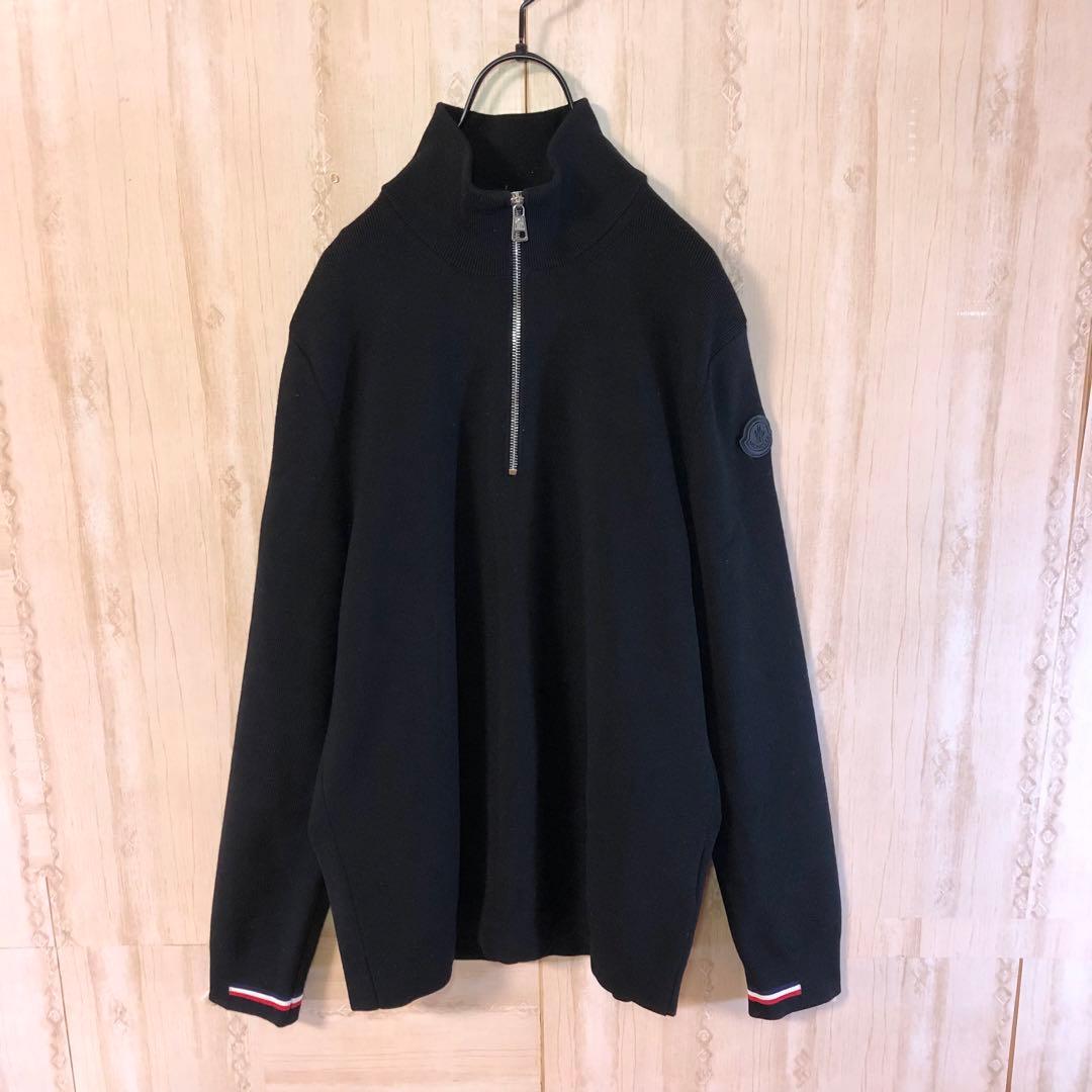 MONCLER モンクレール ハーフジップ ニット バープレートロゴ付き