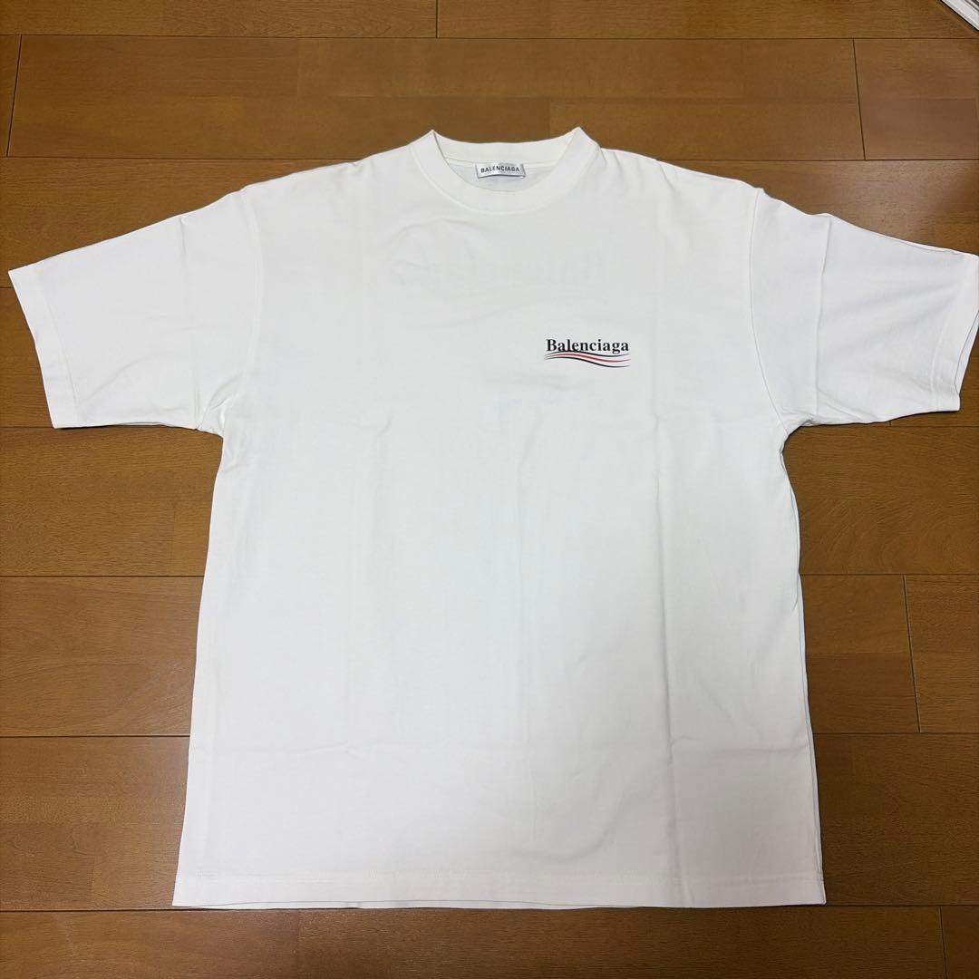 20SS バレンシアガ BALENCIAGA 定番ロゴTシャツ 白 Sサイズ 定価7 2万 国内正規品 BALENCIAGA LOGO TAB REGULAR T-SHIRT XSサイズ