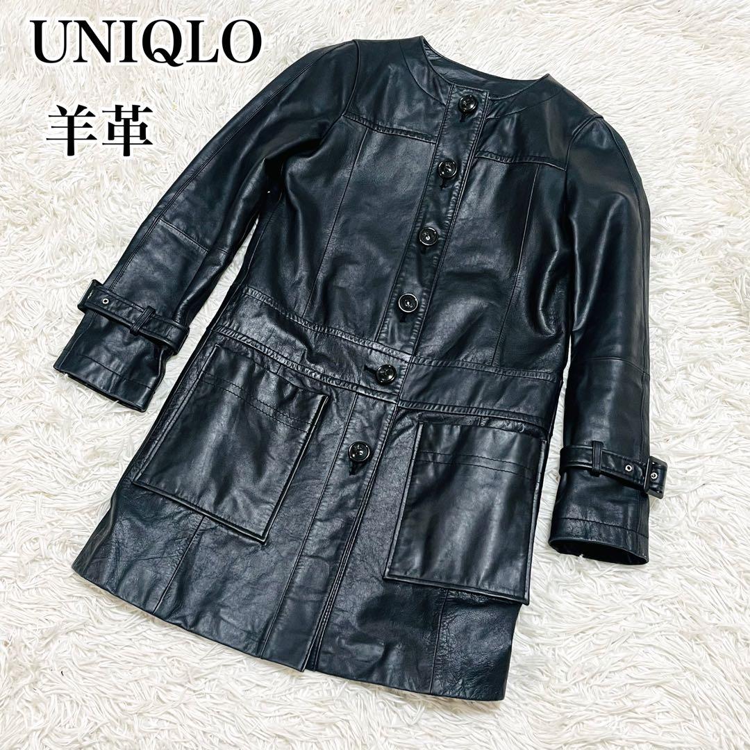 激レア】UNIQLO ラムレザー 羊革 ロングコート レザー コート - メルカリ