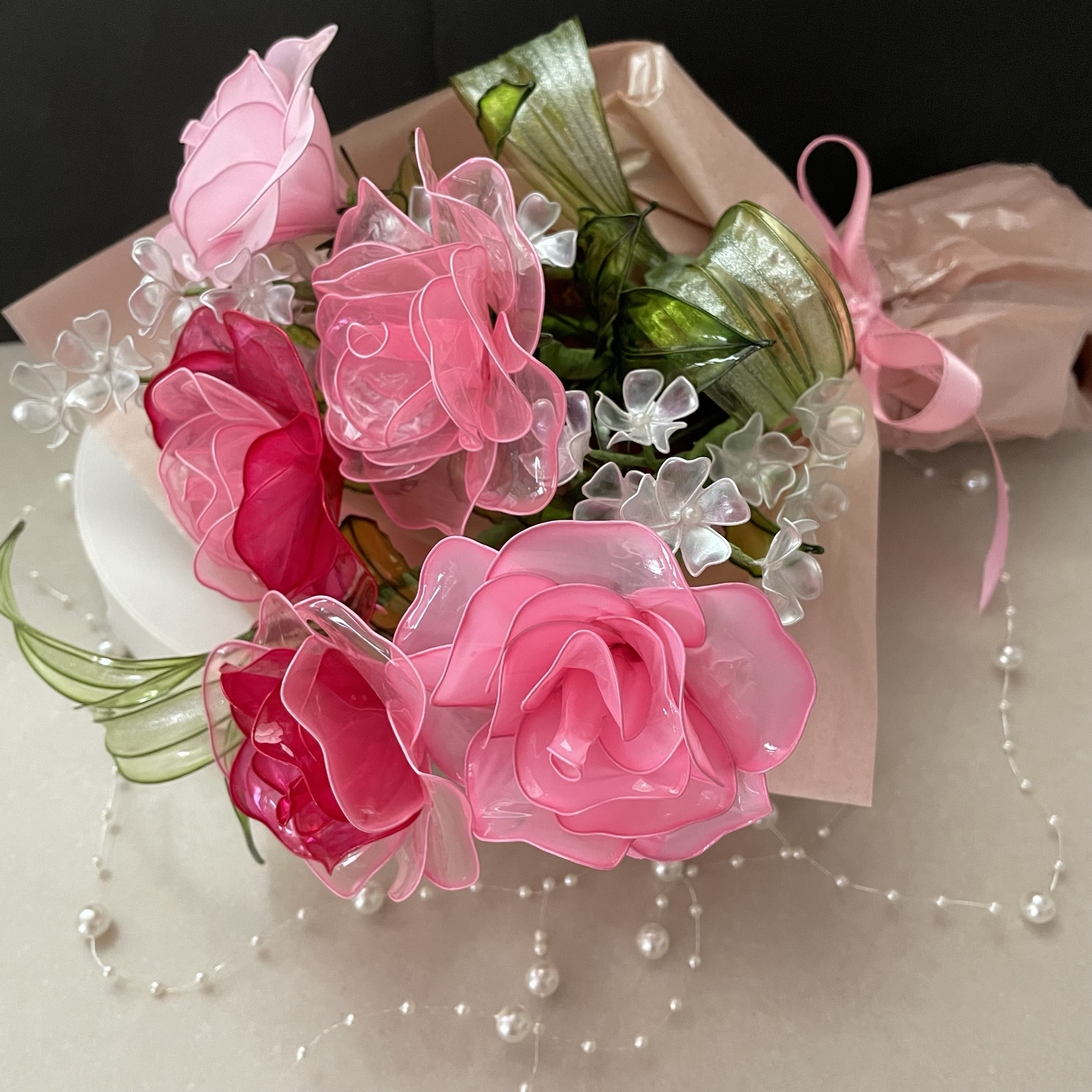薔薇のブーケ☆お色変更可☆ディップフラワー☆アメリカンフラワー