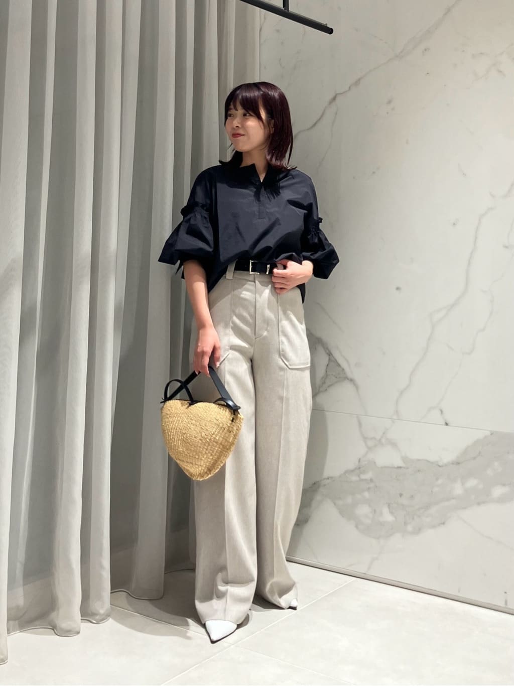 Ines Bressand(イネス ブレッサンド)】 MEDIUM WALNUT ハンドバッグ