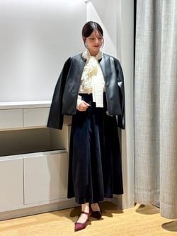 オーガンジー フリル＆ボウタイ ブラウス