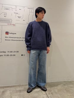 H＞スポンディッシュ ウール ワイドクルーネック
