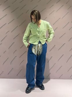6(ROKU)＞ベロア カラー カーディガン