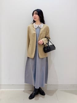 襟レース 2WAY ニット ワンピース