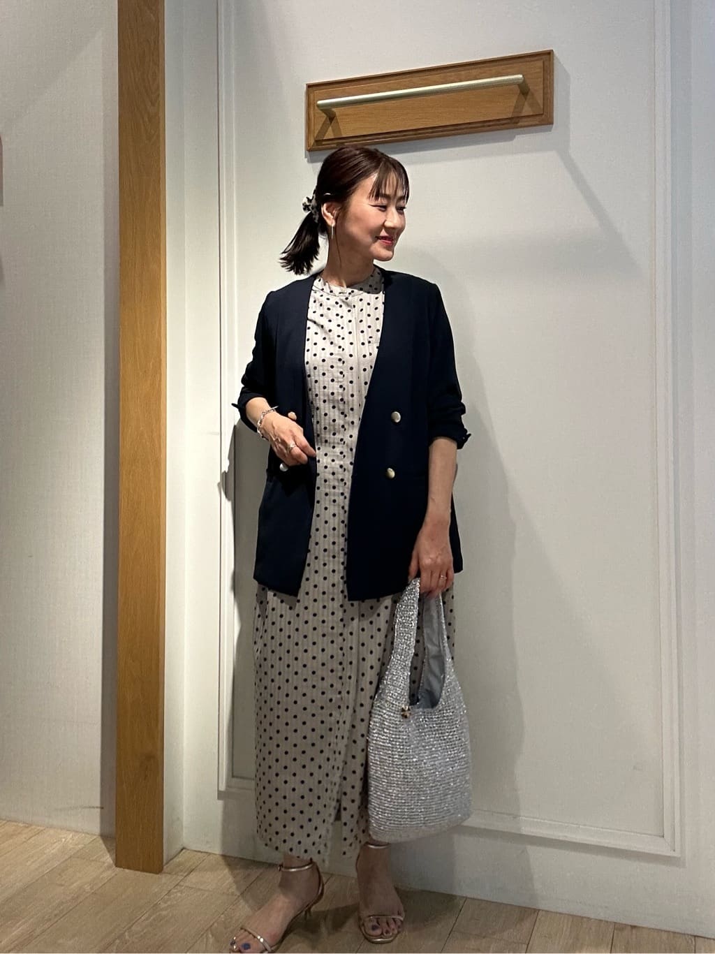 セットアップ対応》ハイストレッチカルゼワッシャーノーカラー