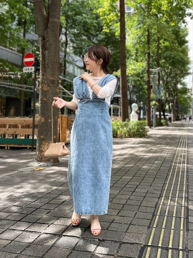Whim Gazette DENIM Vジャンスカ 38サイズデニムワンピース