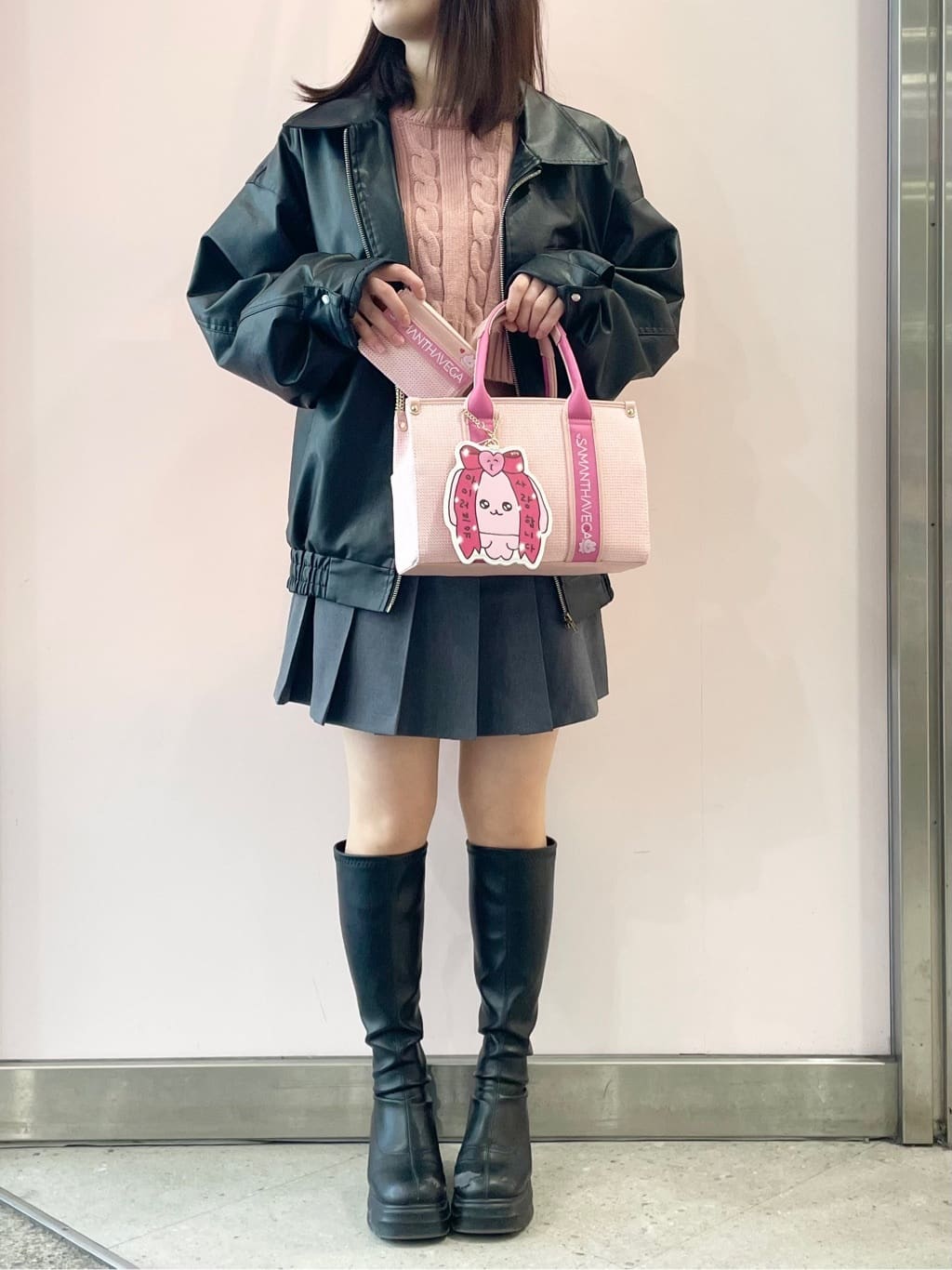 チェゴシム×SAMANTHAVEGA 「うさゴシム」ロゴテープバッグ(FREE ピンク