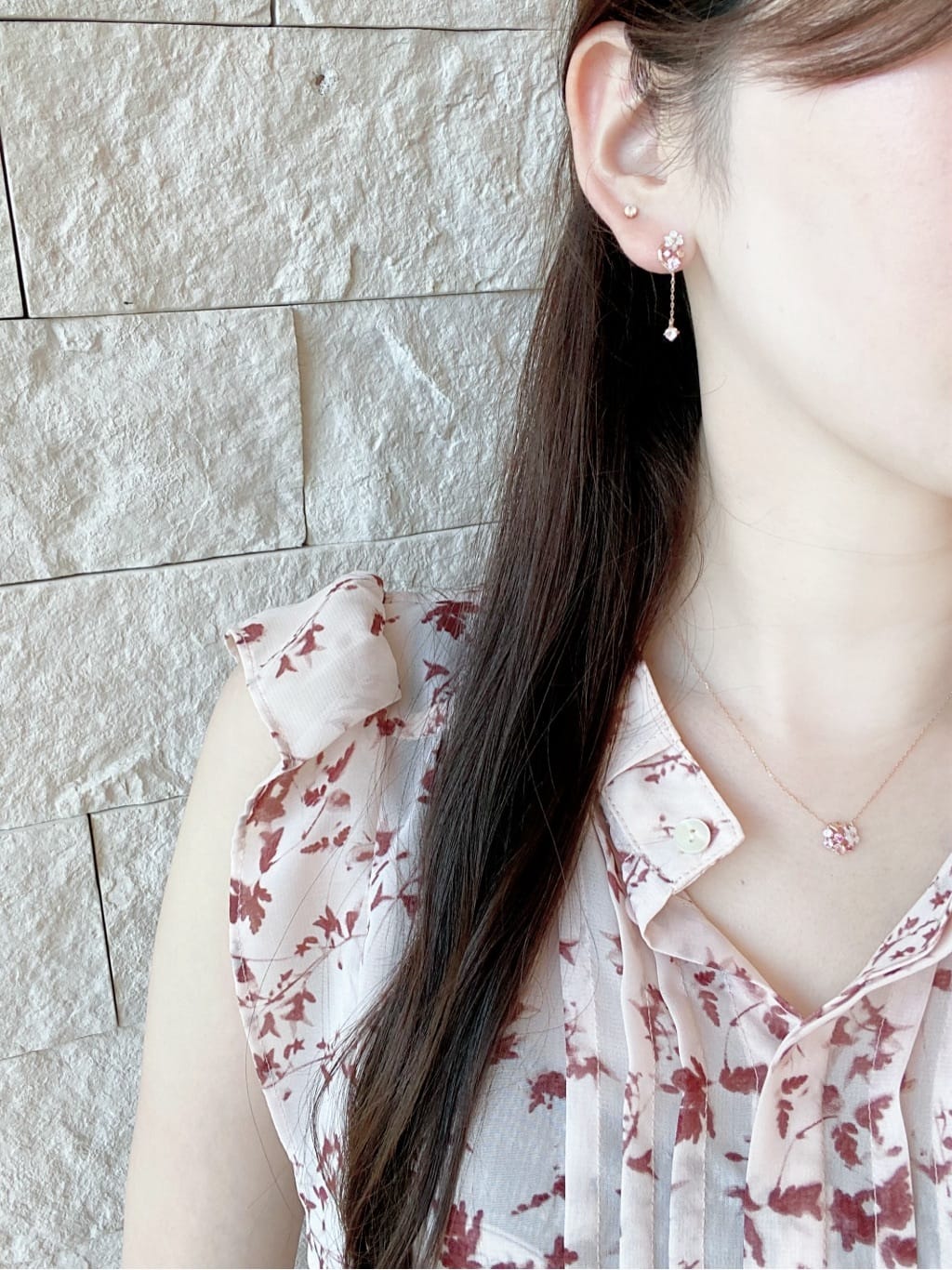 K10 PG フラワーブーケネックレス(40cm K10 PG): Samantha Tiara