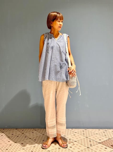 Cotton Jacquard Lace Pants | Pasand by ne Quittez pas | パサン