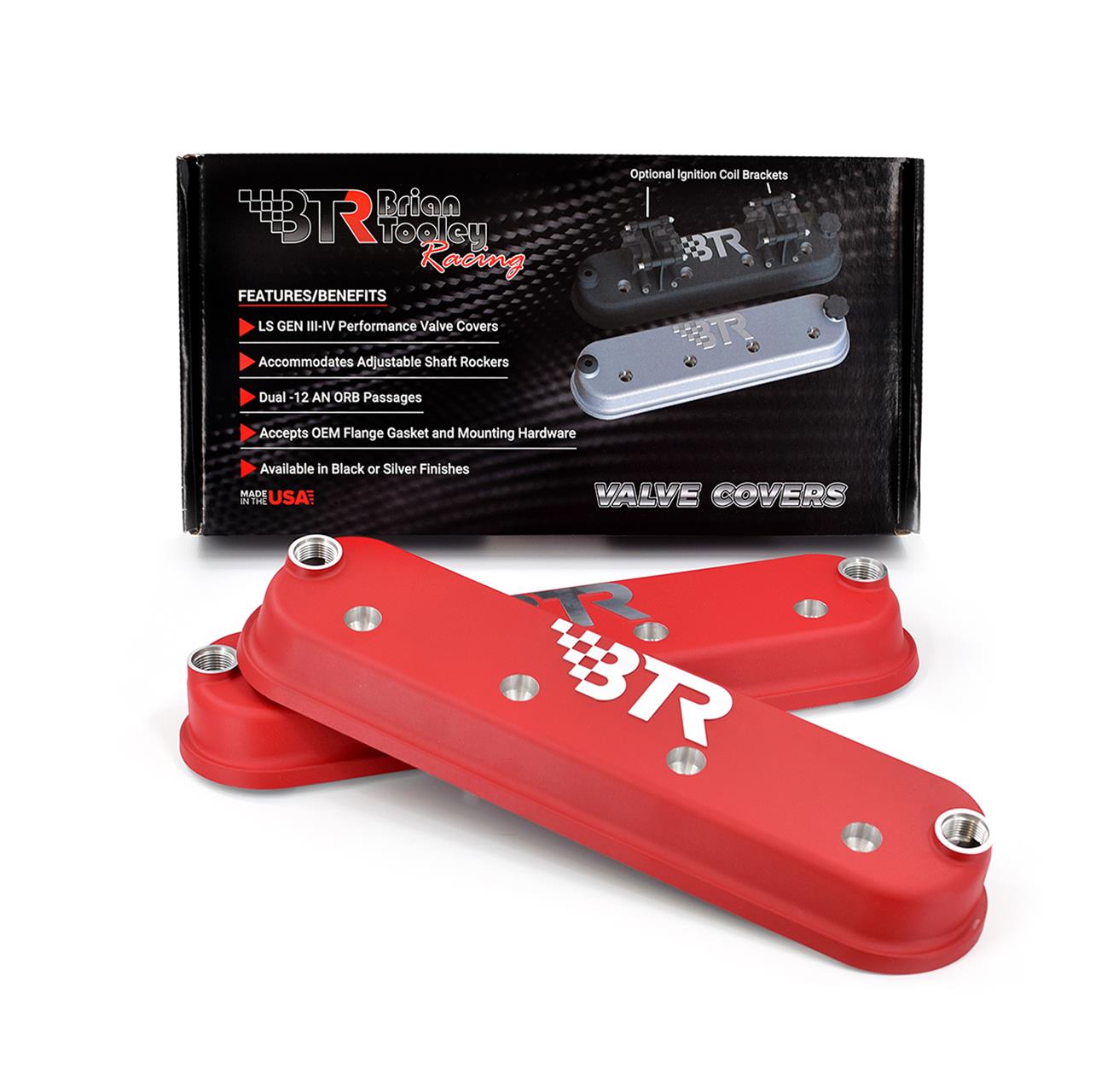 Brian Tooley Racing VCA-02-RED BTR Valve Covers | Summit Racing