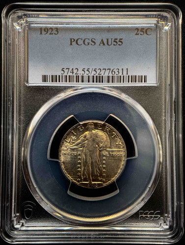 1923年 スタンディング・リバティ・クォーター銀貨PCGS AU 55（タイプ2