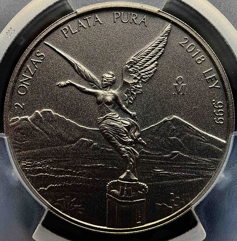 世界最高評価】2018年 メキシコ リベルタード 銀貨 2オンス