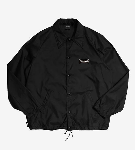 STANDARD LOGO ZIP COACH JACKET - BLACK | FINESIXXX