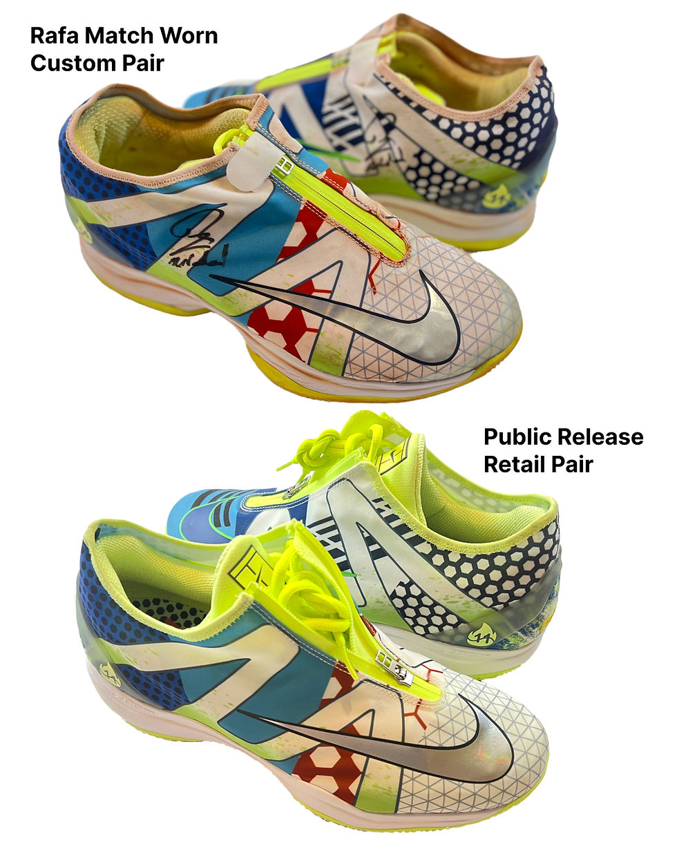 Rafael Nadal's Custom Nike Shoes Compared to Retail Public Pairs