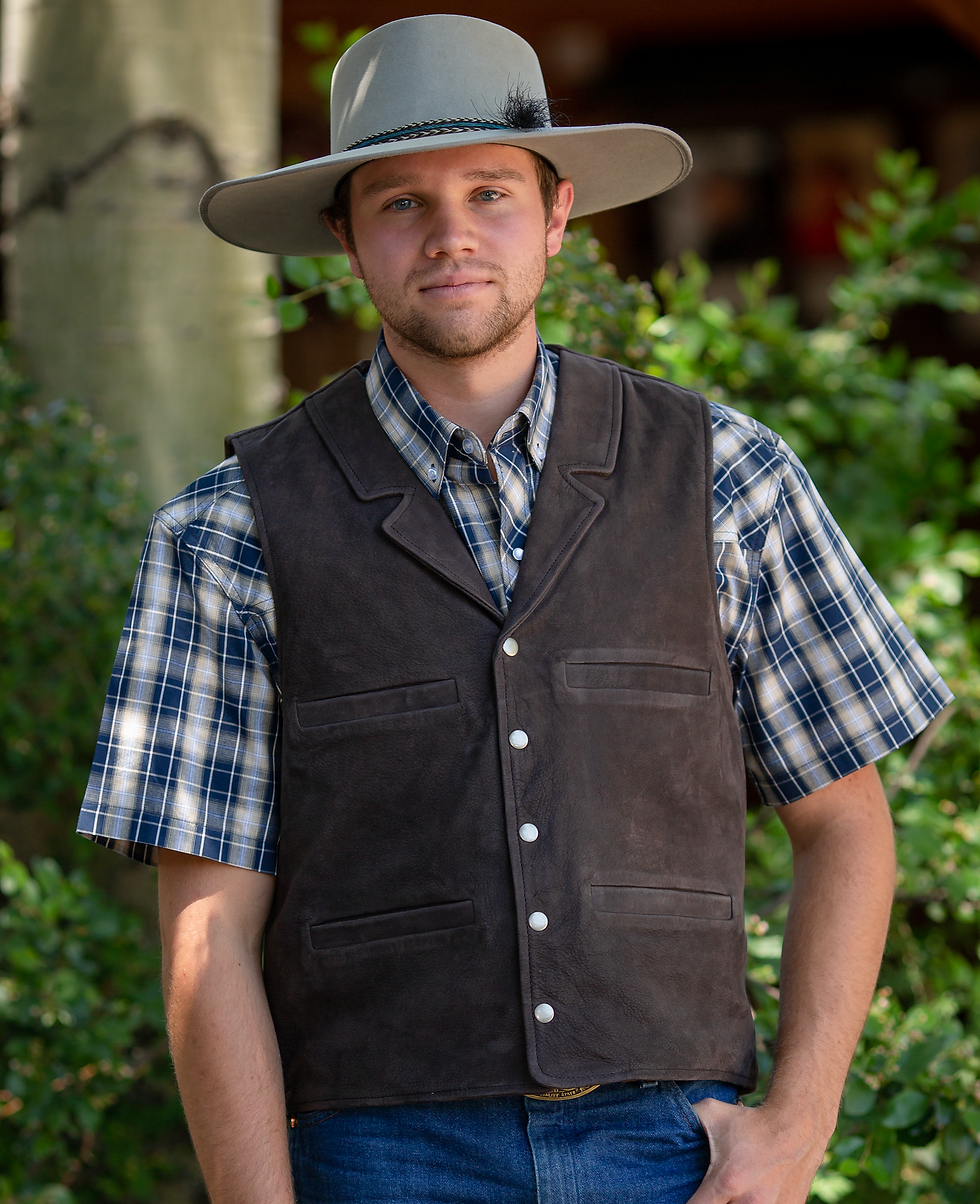 Buffalo Leather Vest | All Out Western