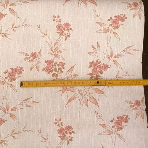 半巻) フランス アンティーク 壁紙 ピンク 花柄 53 cm | Le petit
