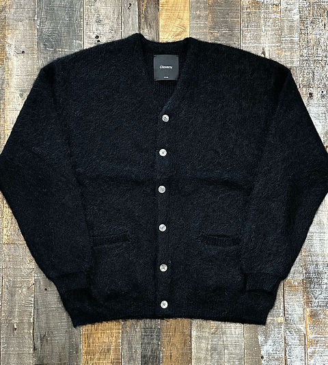 Cloveru® Simple Wool Mohair Cardigan（BLACK） | BIZARRE GREEN