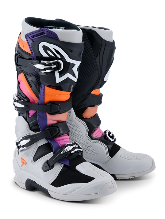2026 Alpinestars Tech 7 Boots - Black/Gray/Orange/ Magenta