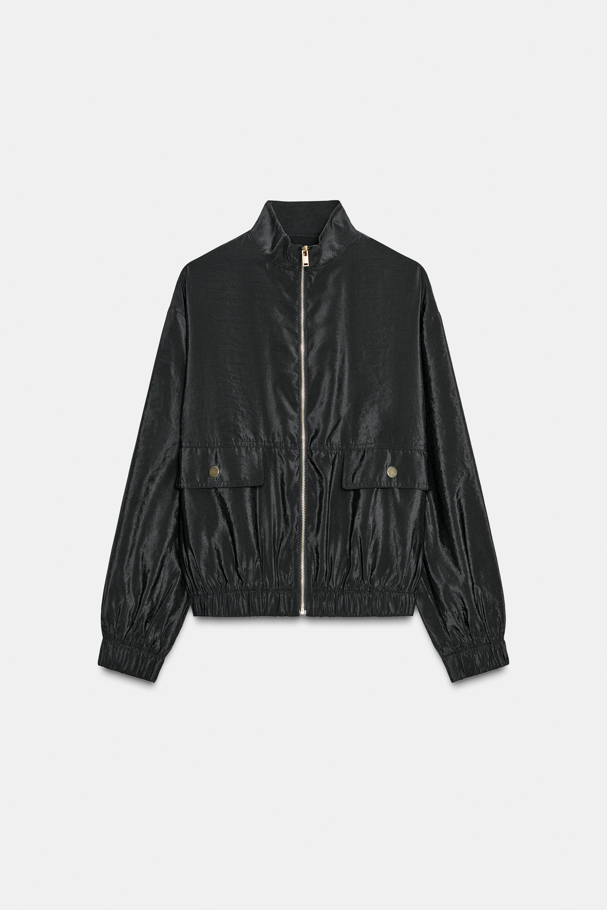 HIGH-NECK BOMBER JACKET - Khaki | ZARA New Zealand