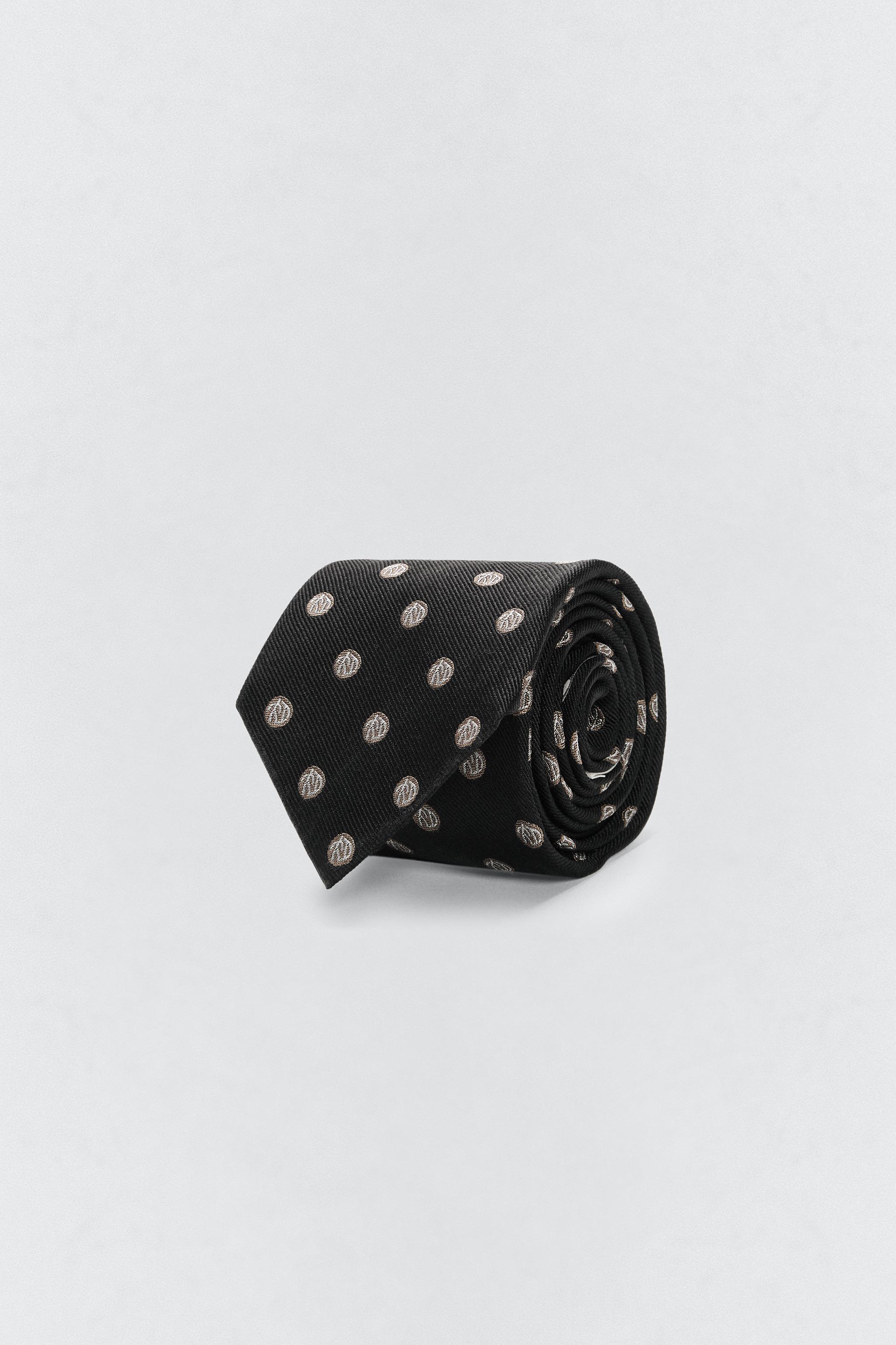 SOSHIOTSUKI x ZARA LOGO SILK TIE - Black | ZARA Spain