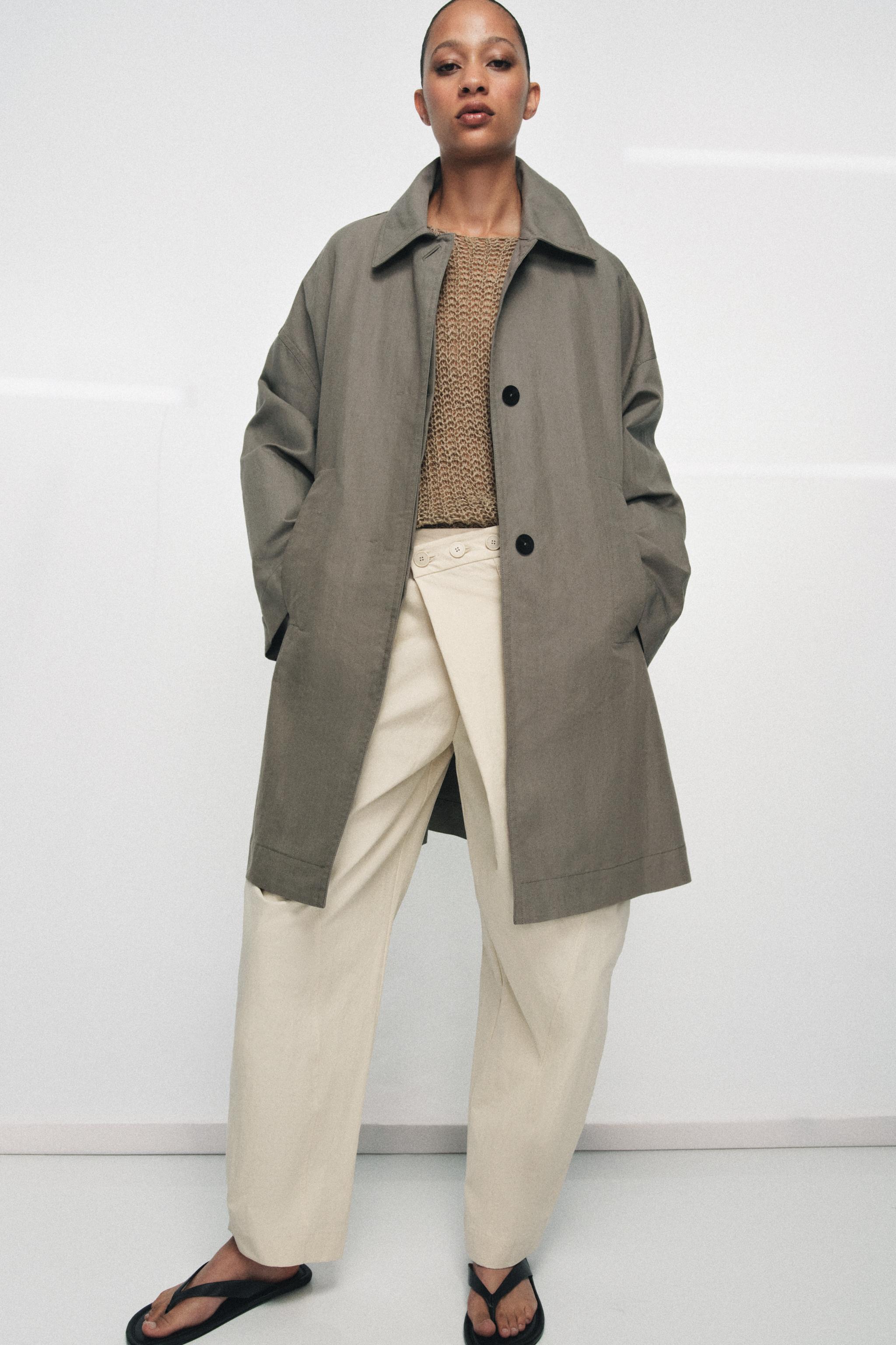 オーバーサイズトレンチ ZWコレクション - グレー ガーネット | ZARA