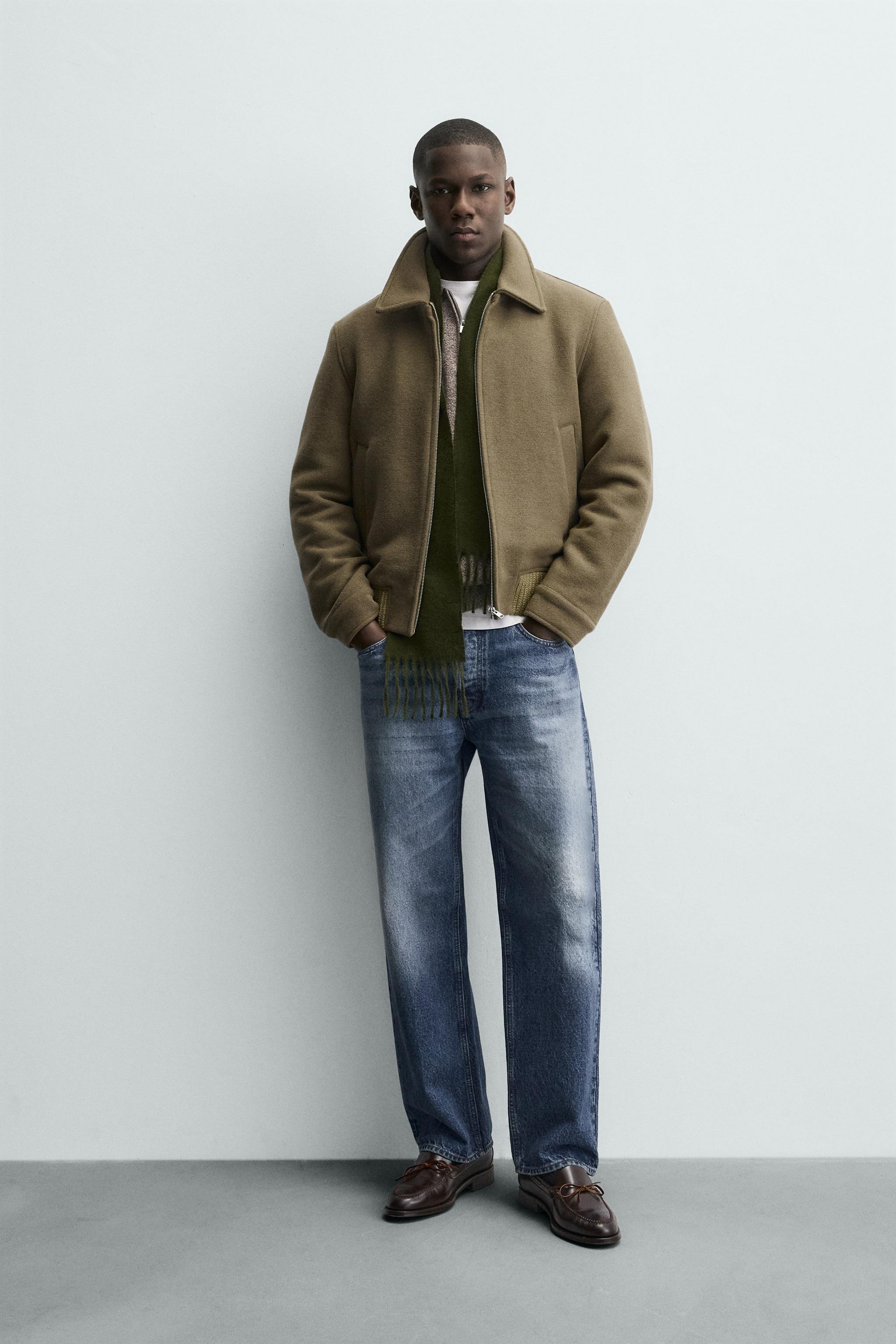 ウールブレンドパフジャケット - グリーニッシュ | ZARA Japan / 日本