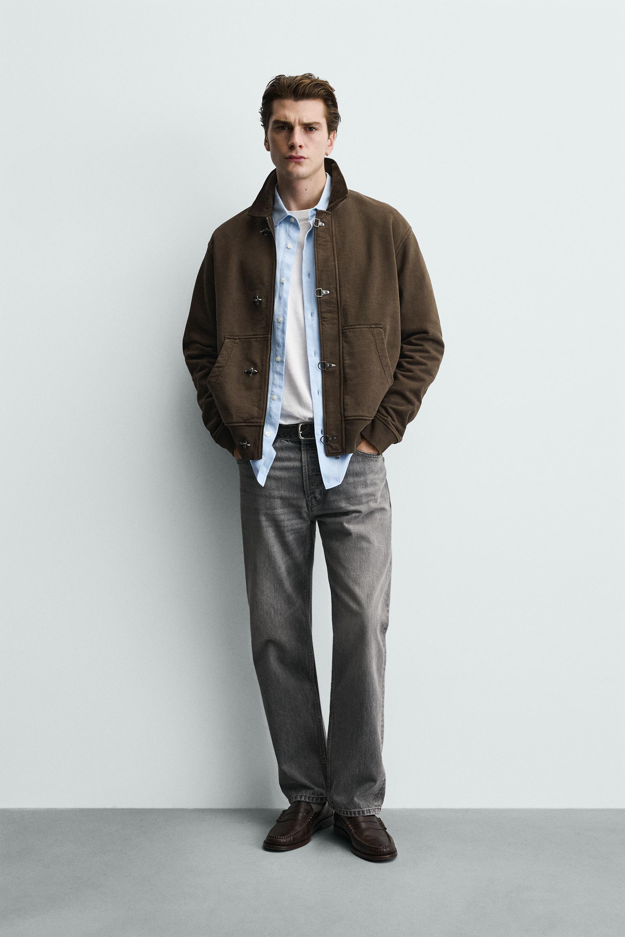 COMBINATION CORDUROY FIREMAN CLASP JACKET - Brown | ZARA Canada