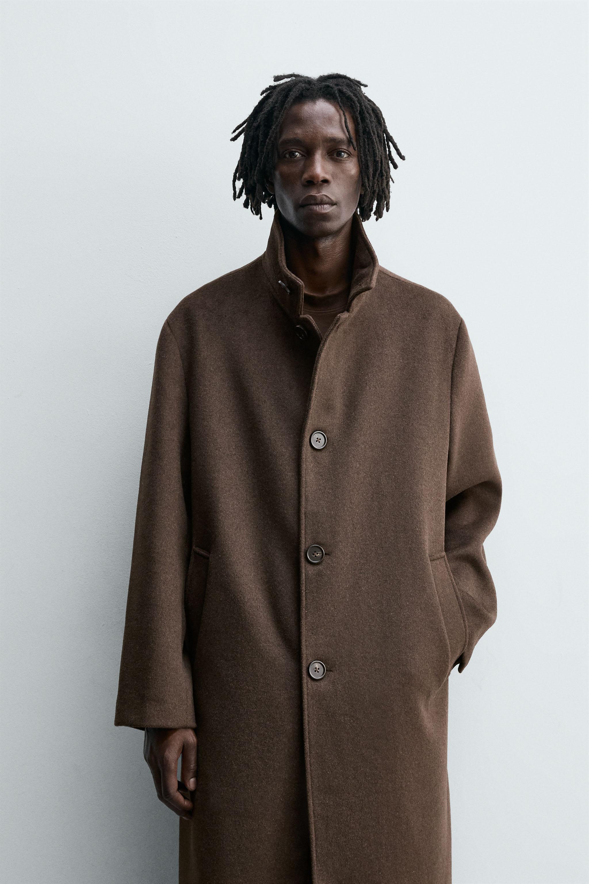 TEXTURED WOOL COAT - Chocolate | ZARA South Africa