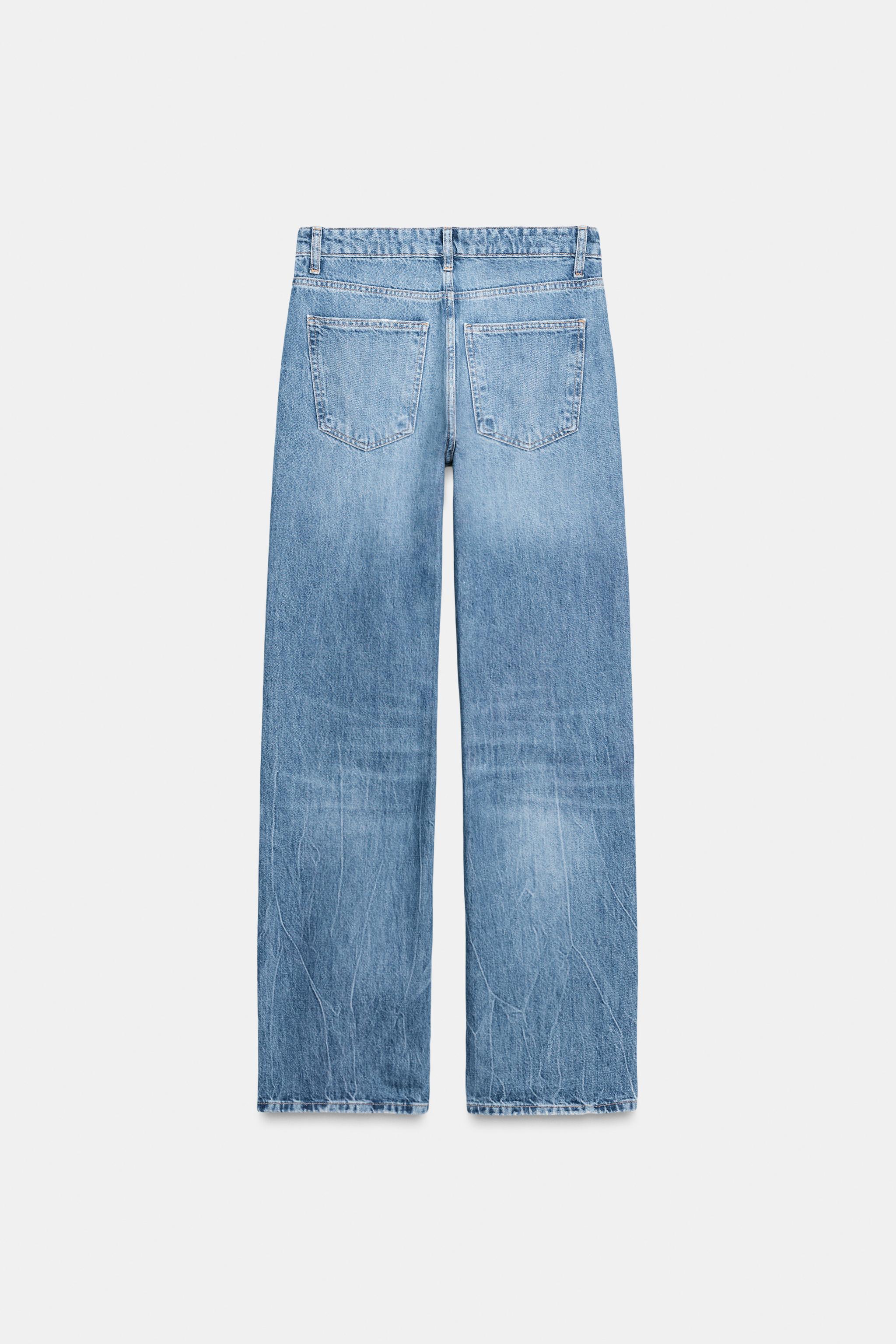 TRF ワイドレッグハイウエストデニムパンツ - ブルー | ZARA Japan / 日本