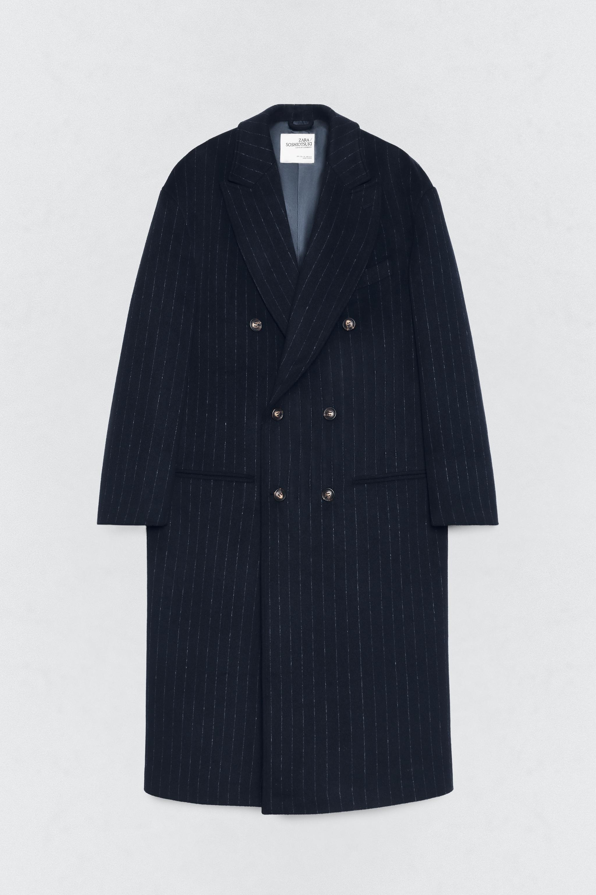 SOSHIOTSUKI x ZARA オーバーサイズフィット ピンストライプ柄コート
