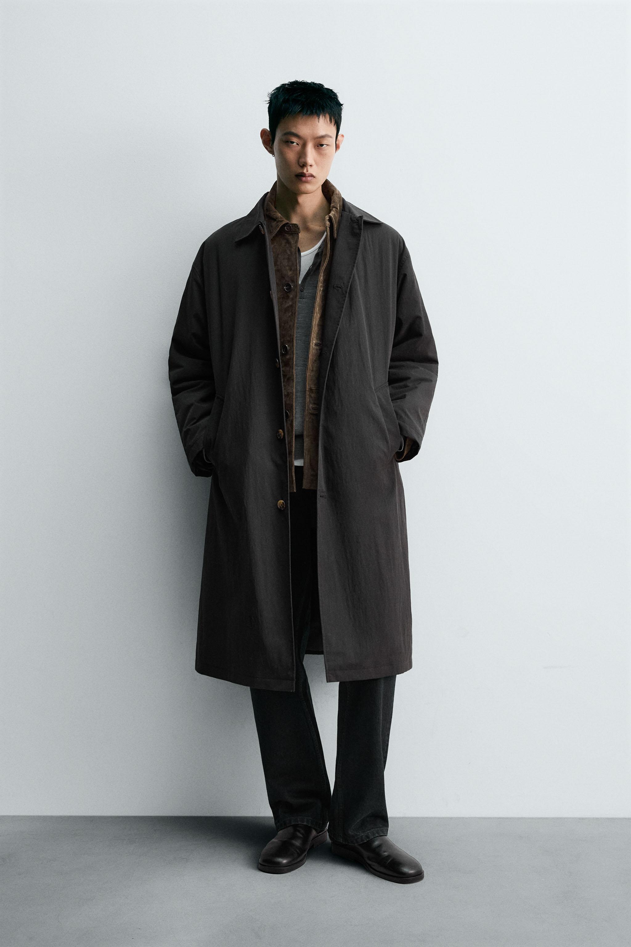テクニカルキルティングトレンチコート - ブラック | ZARA Japan / 日本