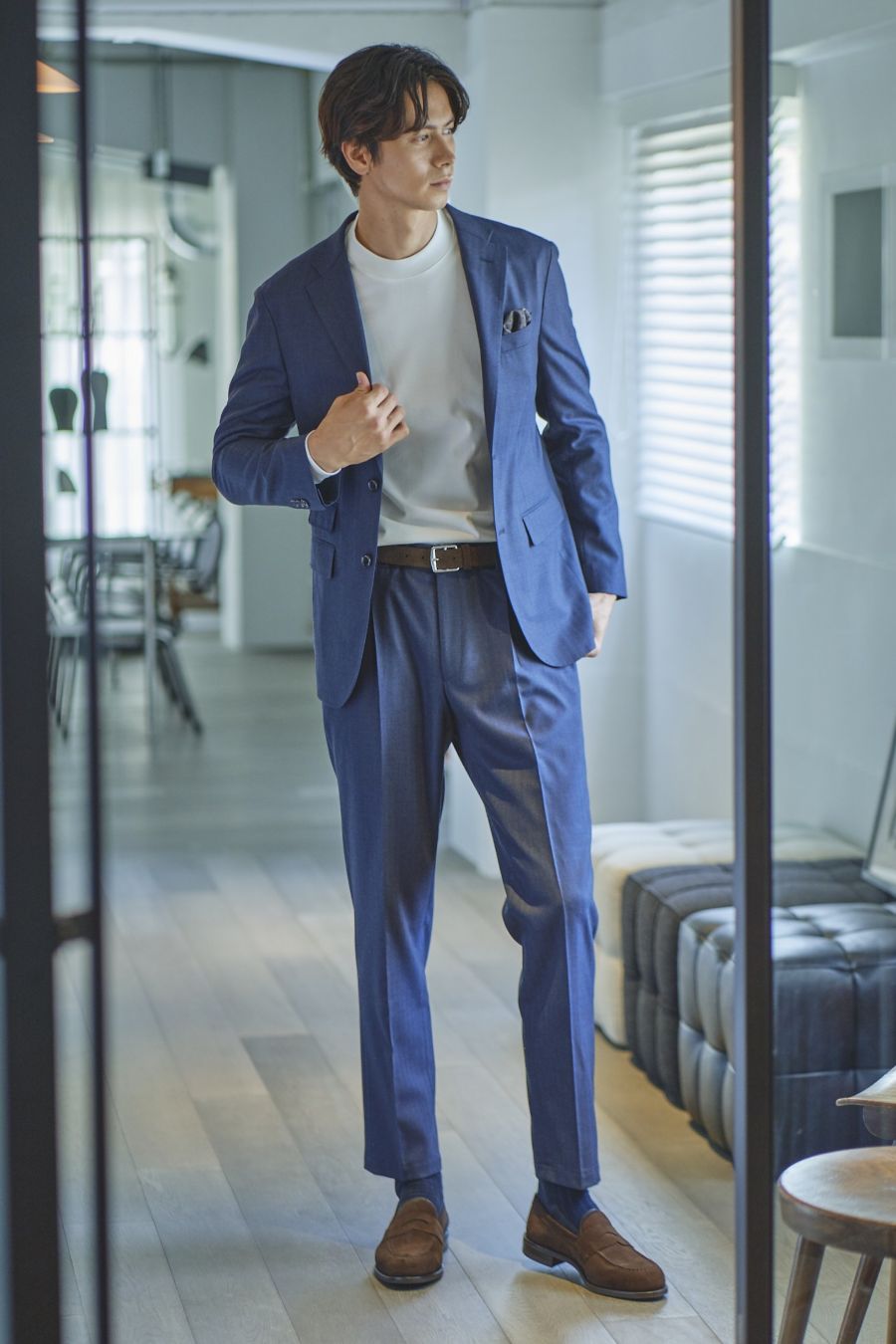 セットアップ対応｜Mellow Slacks ウール/ポリエステル ストレッチ