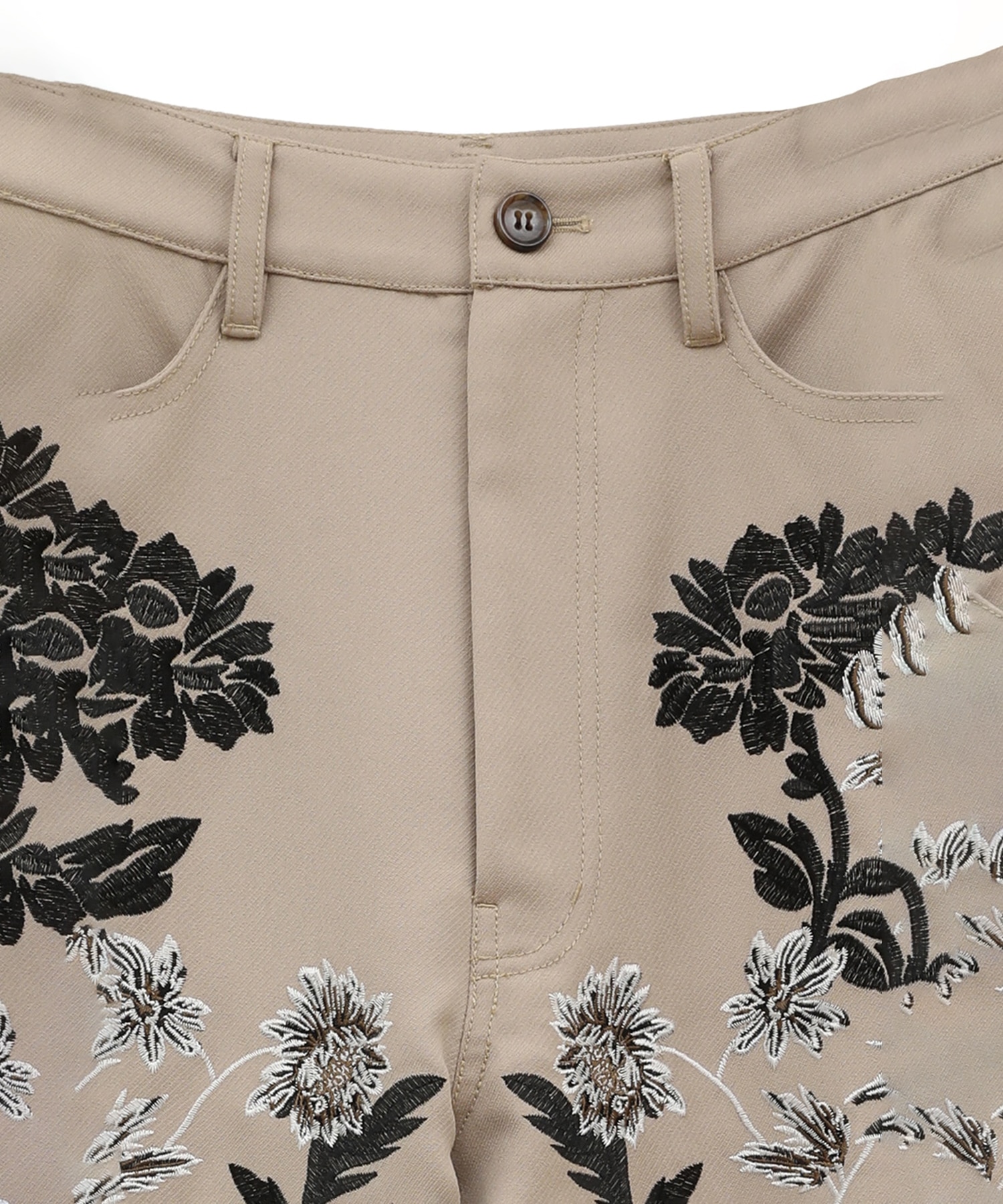 FLOWER EMBROIDERY PANTS(0 BEIGE): CLANE: WOMENS｜ STUDIOUS ONLINE