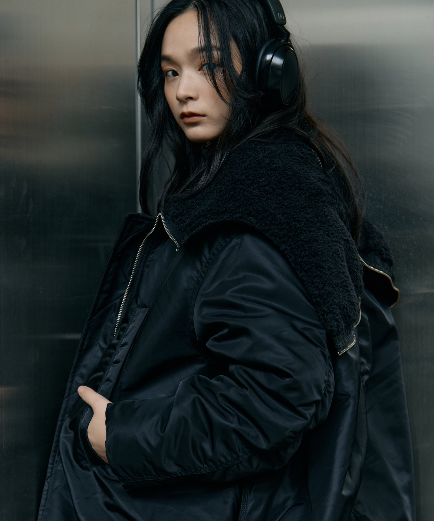 WEB限定復刻】別注BALLOON DESIGN HOODED N3B(1 BLACK): CLANE: WOMENS