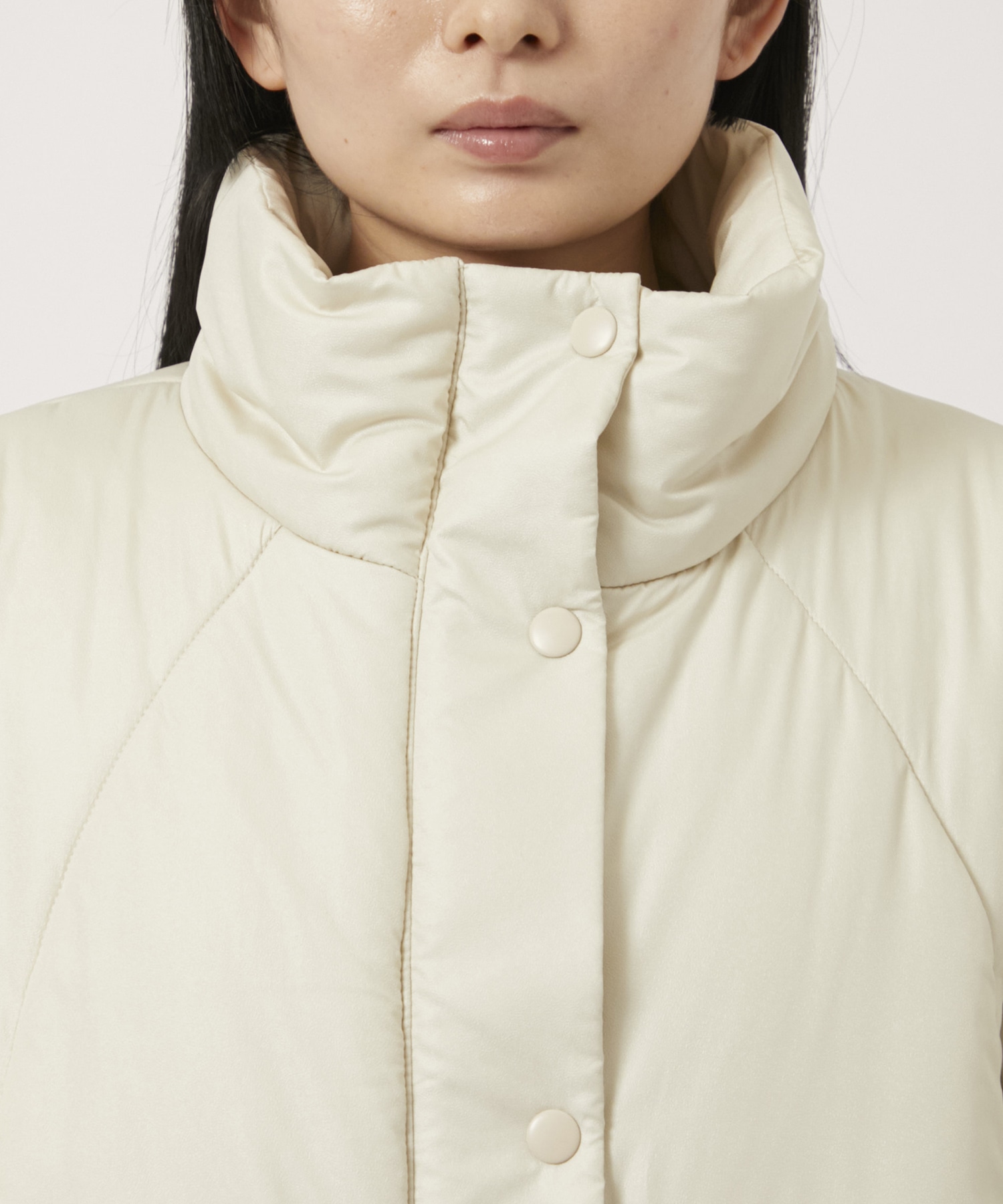 2WAY WAVE STITCH PADDED JACKET(S IVORY): AMERI: WOMENS｜ STUDIOUS