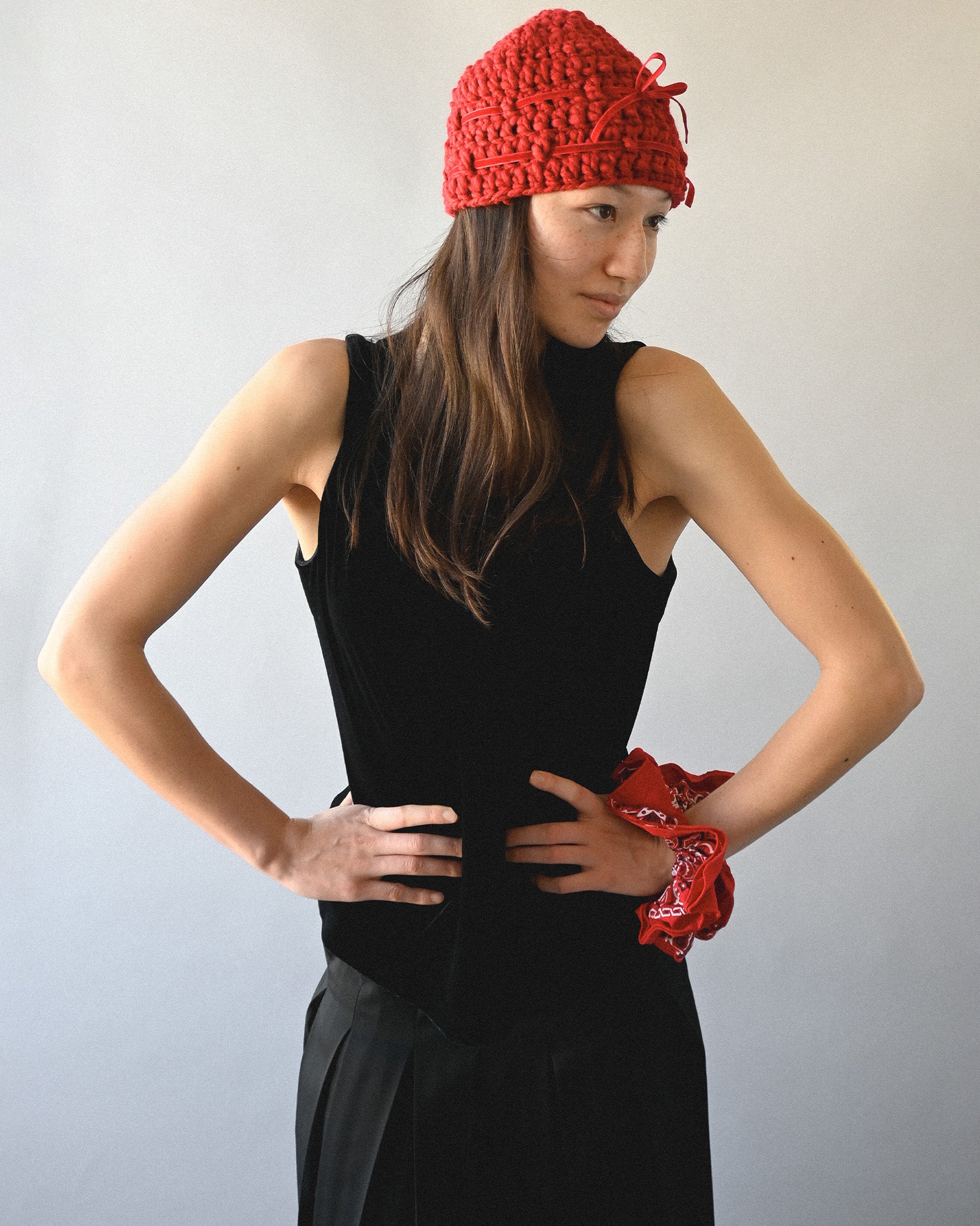 IKUHO x 404] Hand Made Chouchou - Red – studiolab404.com