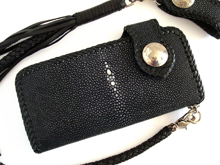 スティングレイ ウォレット ブラックレザーウォレット スタイル ::: 革